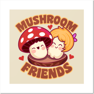 Kawaii Mushroom Friends Posters and Art